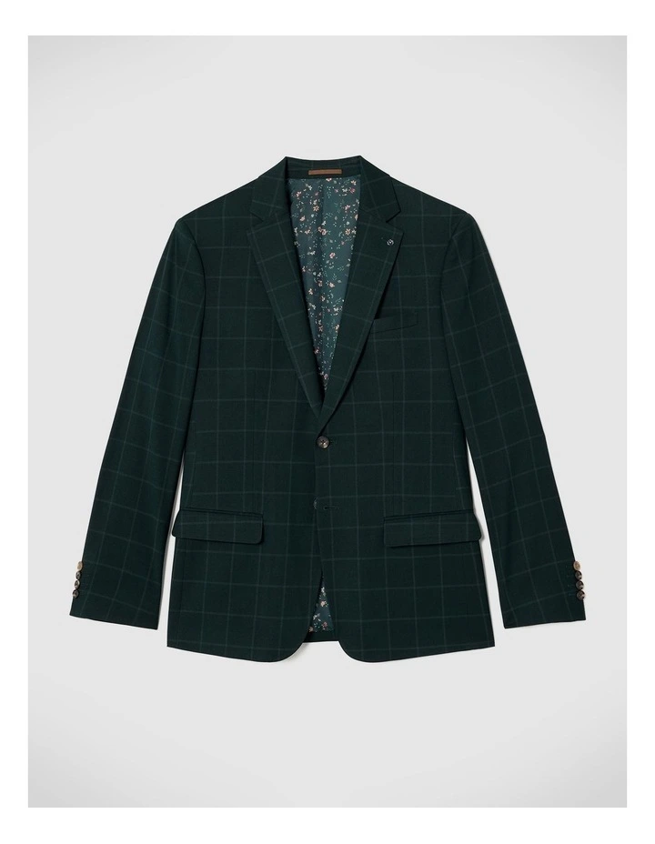 Baxter Windowpane Tailored Jacket in Dark Green image 2