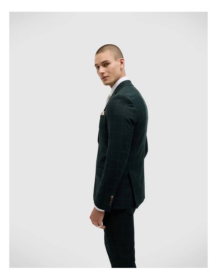 Baxter Windowpane Tailored Jacket in Dark Green image 5