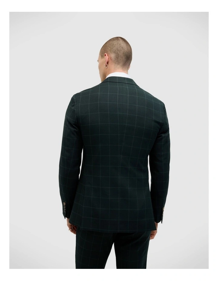 Baxter Windowpane Tailored Jacket in Dark Green image 6