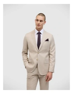 Wool Blend Regular Stretch Premium Tailored Jacket in Ecru