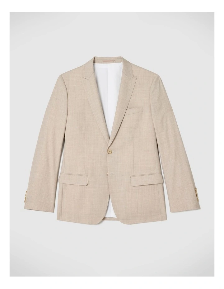 Wool Blend Regular Stretch Premium Tailored Jacket in Ecru image 2