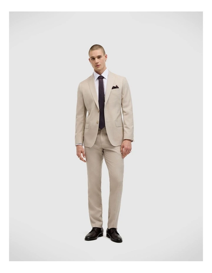 Wool Blend Regular Stretch Premium Tailored Jacket in Ecru image 3