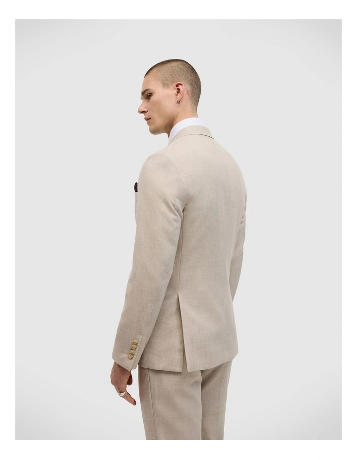Wool Blend Regular Stretch Premium Tailored Jacket in Ecru image 5