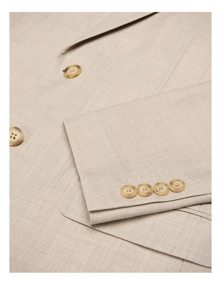 Wool Blend Regular Stretch Premium Tailored Jacket in Ecru image 6