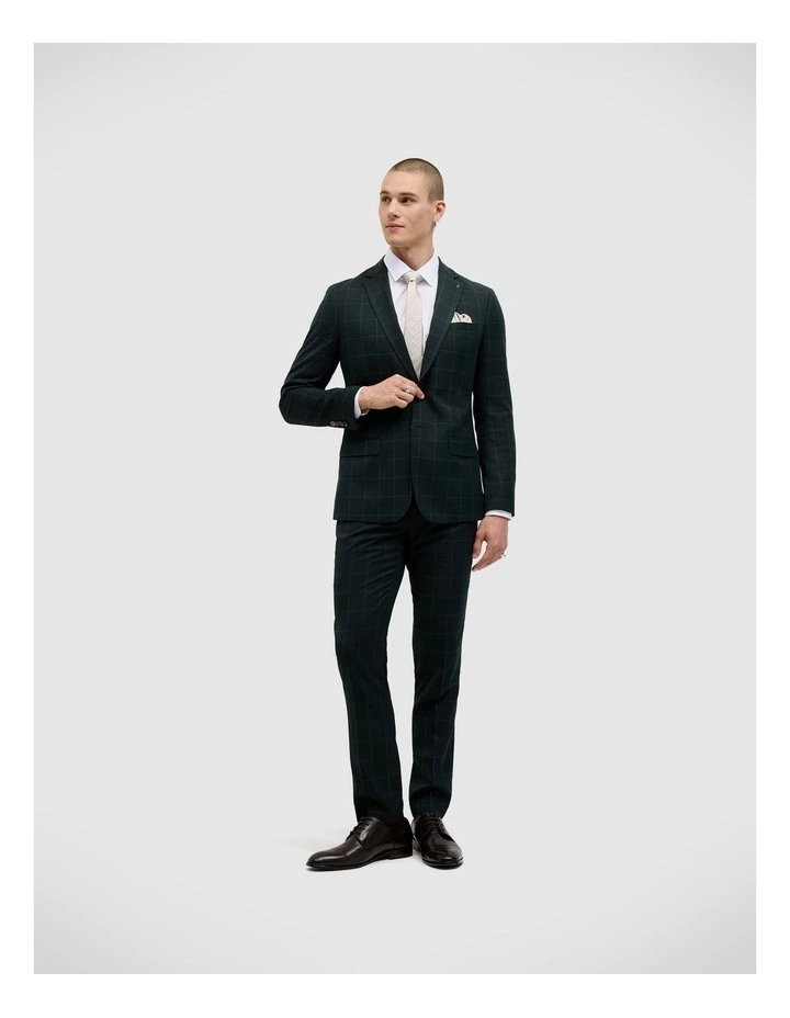 Baxter Windowpane Tailored Pant in Dark Green image 2