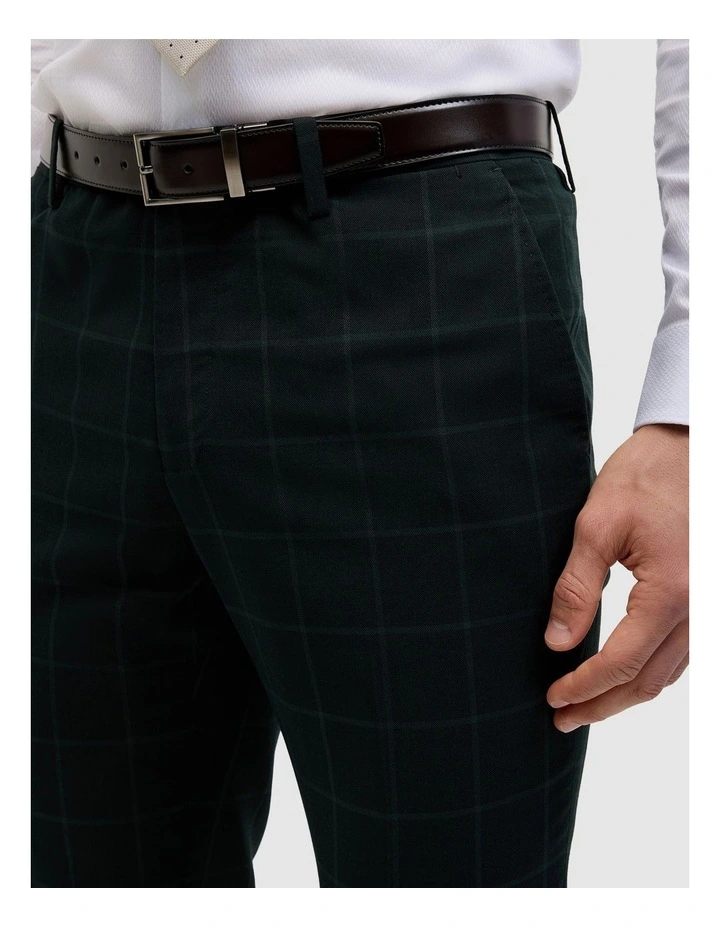 Baxter Windowpane Tailored Pant in Dark Green image 4
