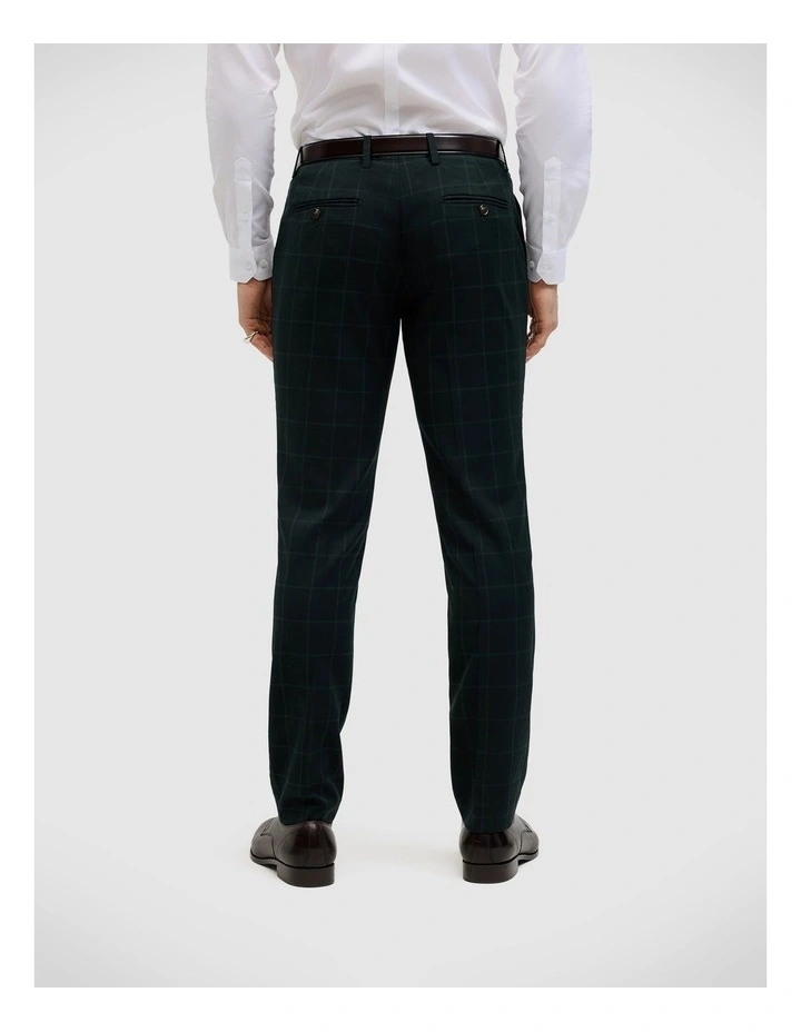 Baxter Windowpane Tailored Pant in Dark Green image 5