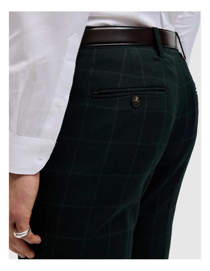 Baxter Windowpane Tailored Pant in Dark Green image 6