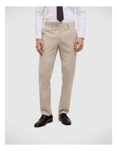 Wool Blend Regular Stretch Premium Tailored Pant in Ecru