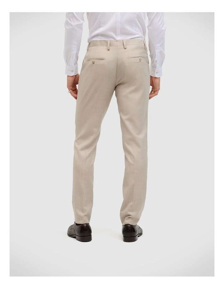 Wool Blend Regular Stretch Premium Tailored Pant in Ecru image 6