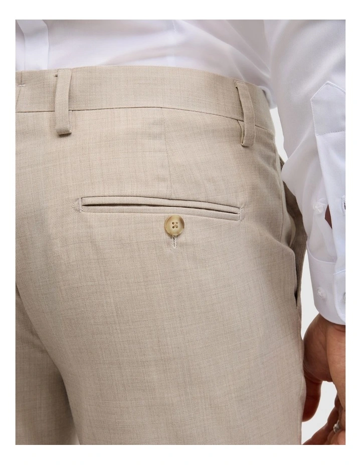 Wool Blend Regular Stretch Premium Tailored Pant in Ecru image 7