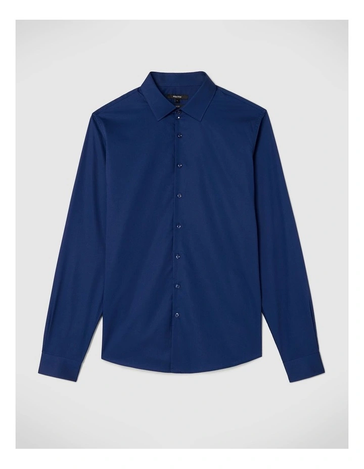 Eddie Long Sleeve Shirt in Rich Blue image 2