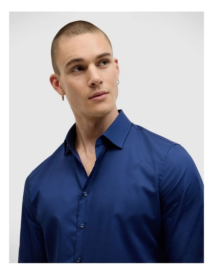 Eddie Long Sleeve Shirt in Rich Blue image 3