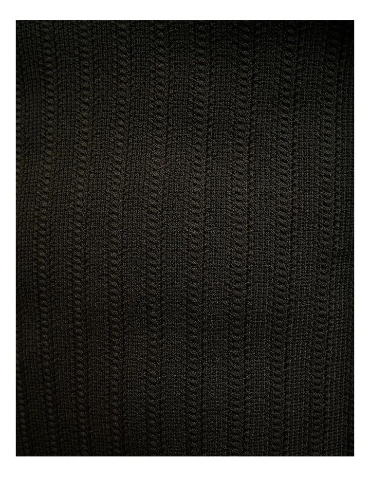 Anderson Stripe Texture Knit Polo in Dk Khaki image 6