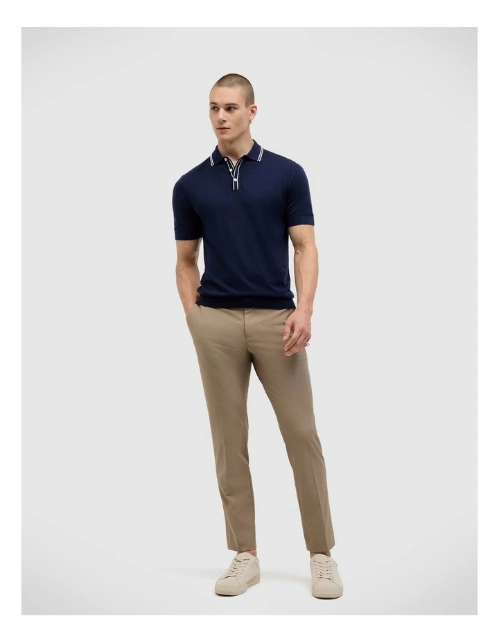 Keagan Stripe Detail Polo in Navy image 3