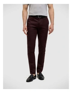 Bradley Stretch Chino in Burgundy