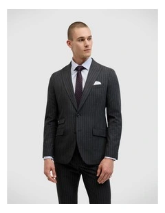 Blaize Pinstripe Tailored Jacket in Charcoal