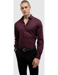 Eddie Long Sleeve Shirt in Burgundy