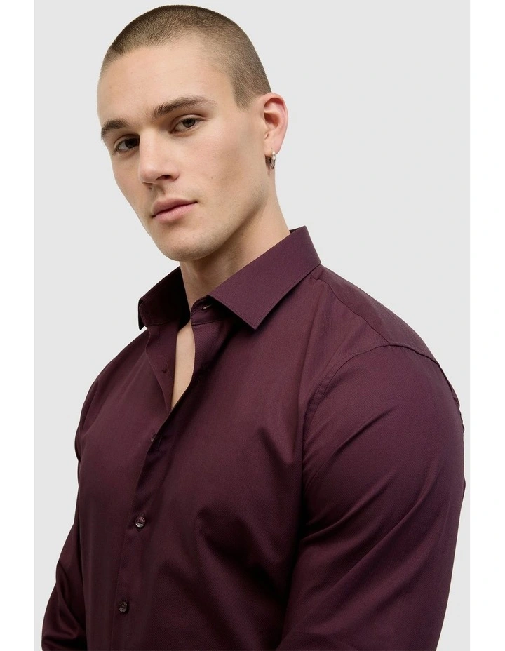 Eddie Long Sleeve Shirt in Burgundy image 3