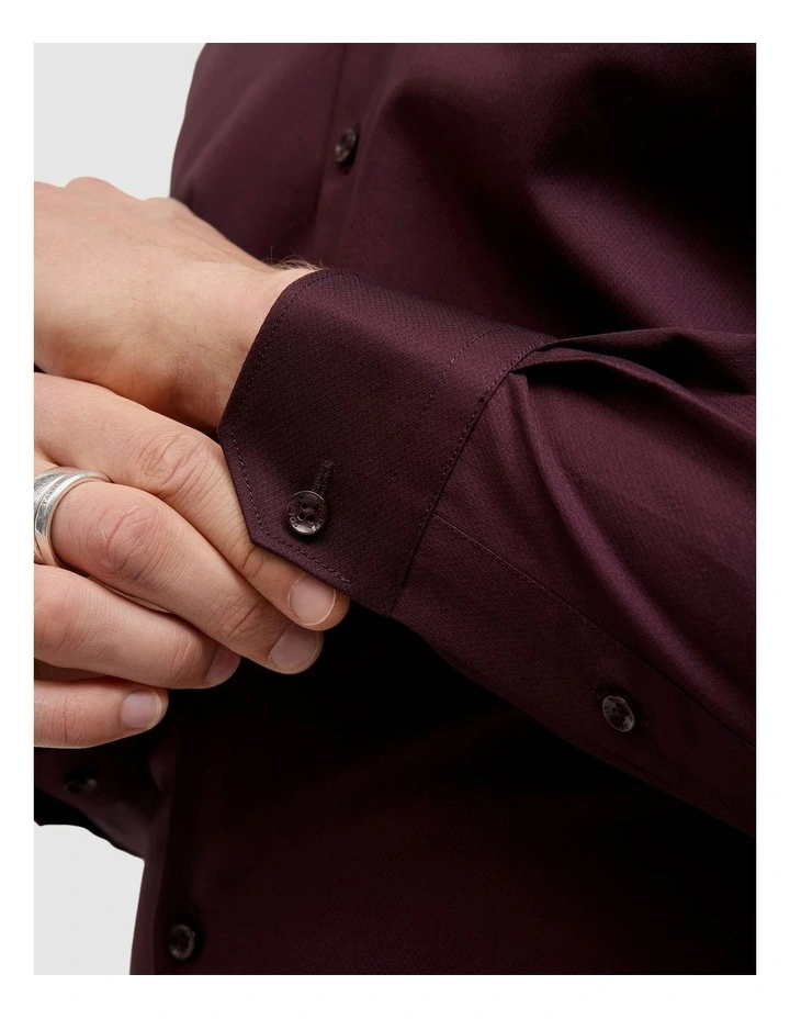 Eddie Long Sleeve Shirt in Burgundy image 5