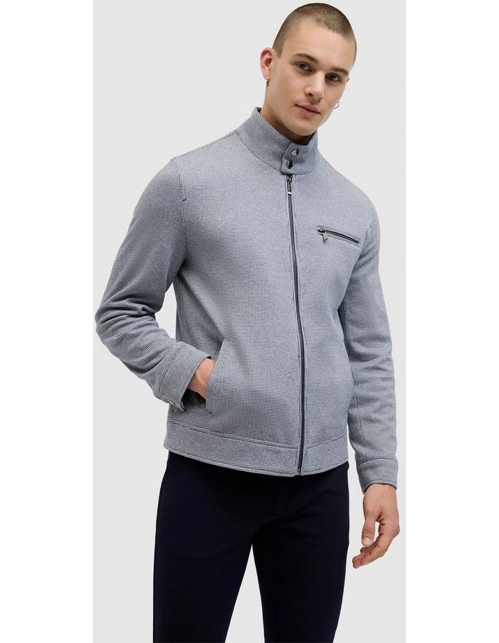 Jones Performance Houndstooth Bomber in Blue image 1