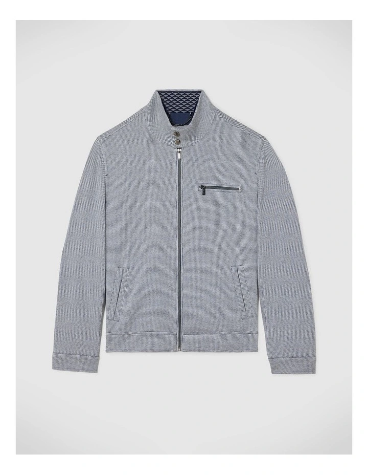 Jones Performance Houndstooth Bomber in Blue image 2