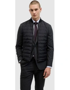 Vince Quilted Puffer Vest in Black
