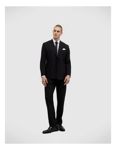 Elijah Double Breasted Tailored Jacket in Black