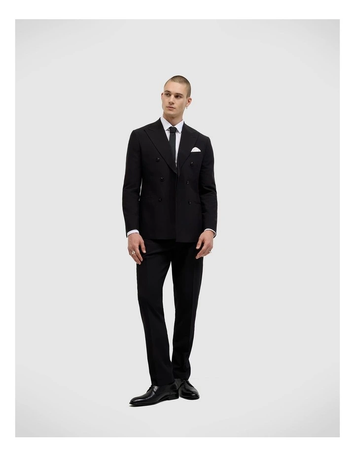 Elijah Double Breasted Tailored Jacket in Black image 1