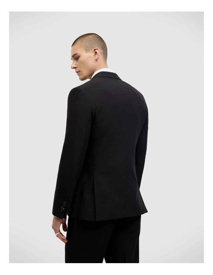 Elijah Double Breasted Tailored Jacket in Black image 4