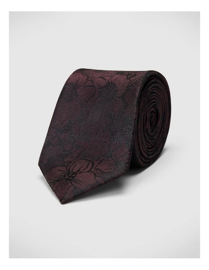 Goodwin Floral Tie in Burgundy image 1