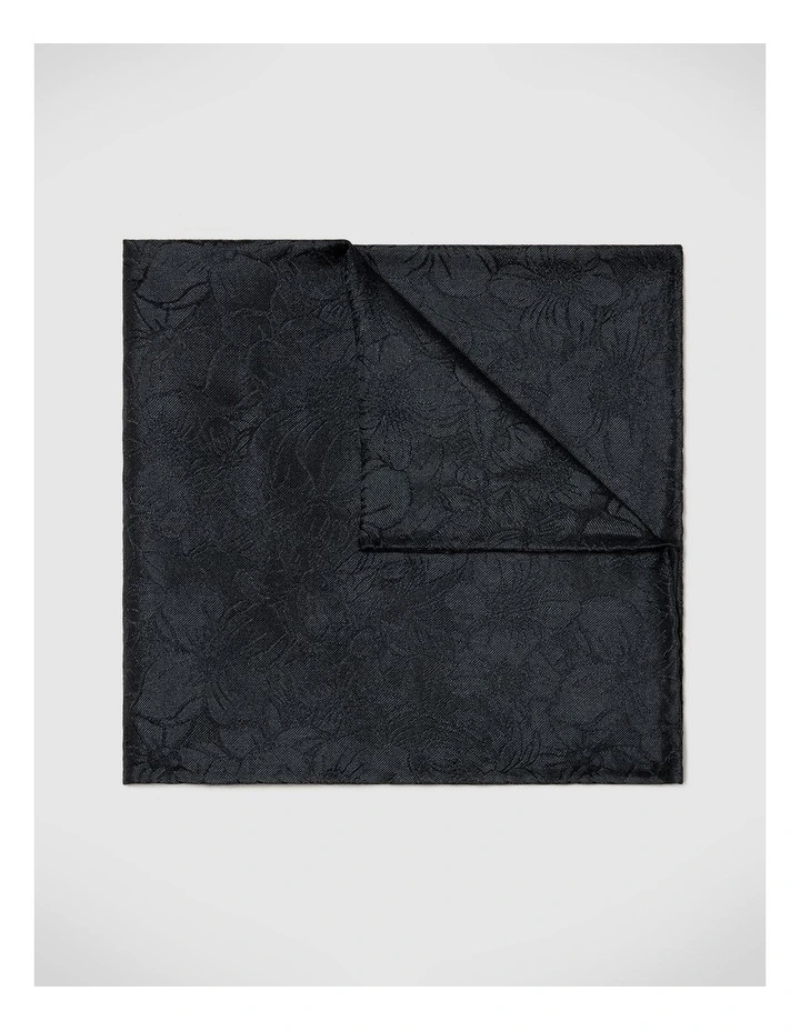 Goodwin Floral Pocket Square in Black image 1