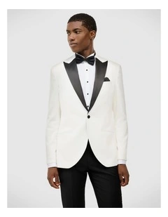 Conlon Jacquard Tuxedo Jacket in White