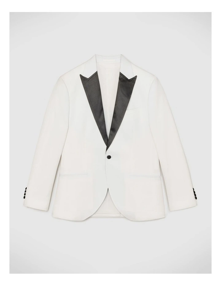 Conlon Jacquard Tuxedo Jacket in White image 2