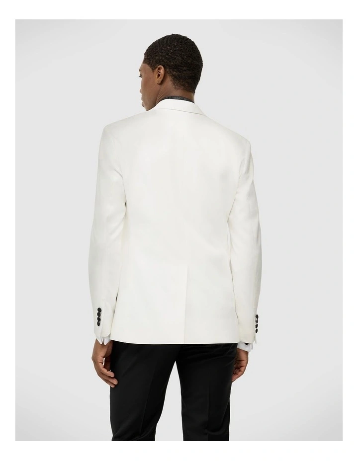 Conlon Jacquard Tuxedo Jacket in White image 5