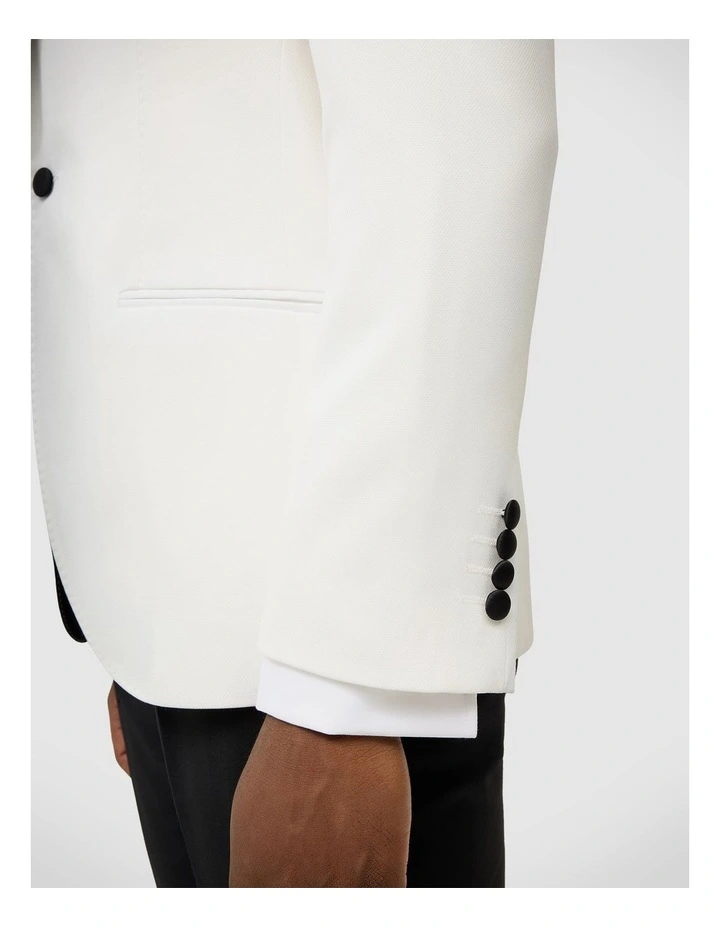 Conlon Jacquard Tuxedo Jacket in White image 6