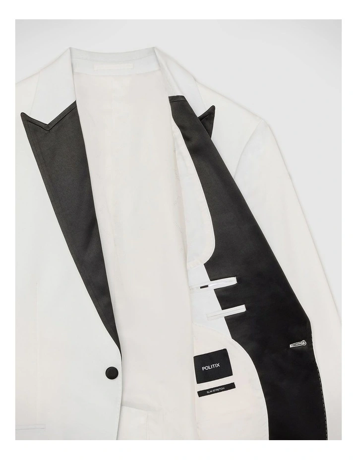 Conlon Jacquard Tuxedo Jacket in White image 7