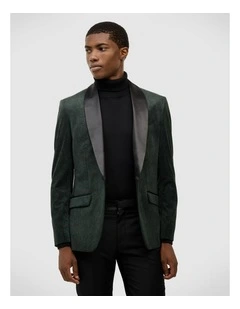 Lovett Velvet Tuxedo Jacket in Emerald