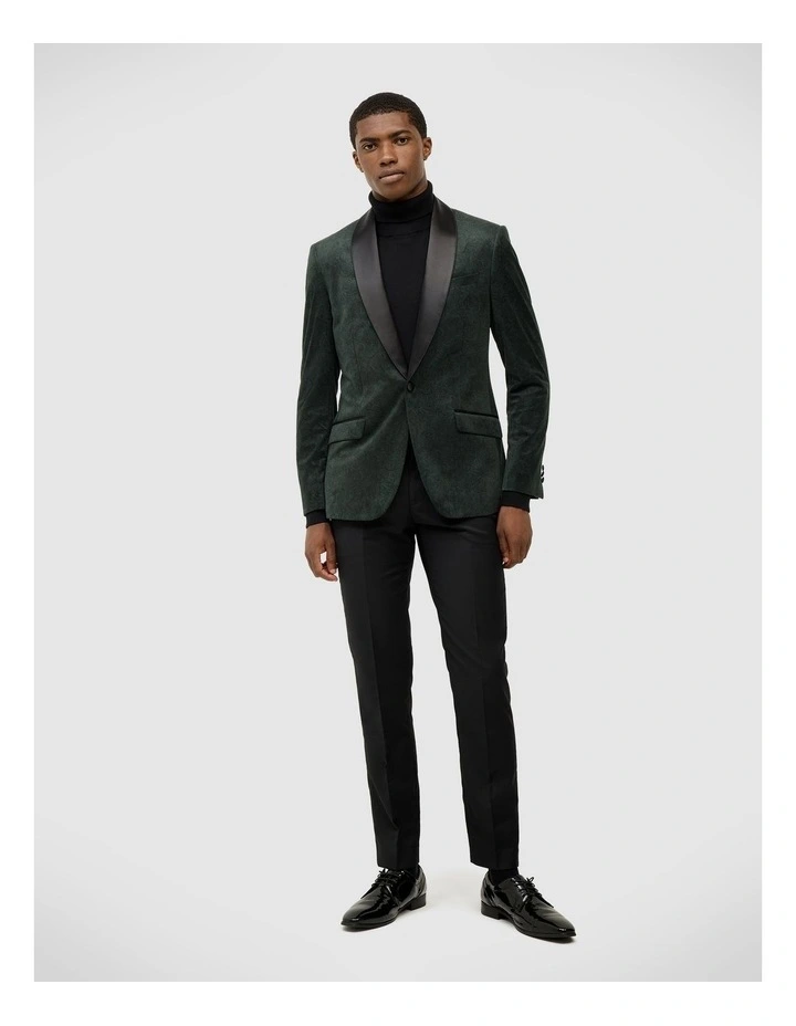 Lovett Velvet Tuxedo Jacket in Emerald image 3