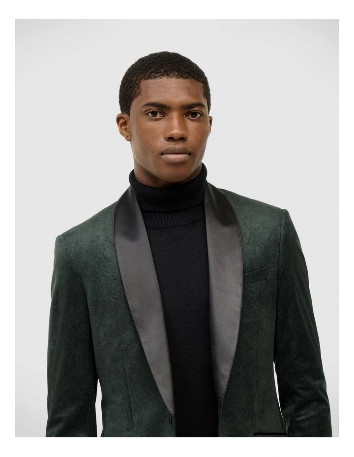 Lovett Velvet Tuxedo Jacket in Emerald image 4