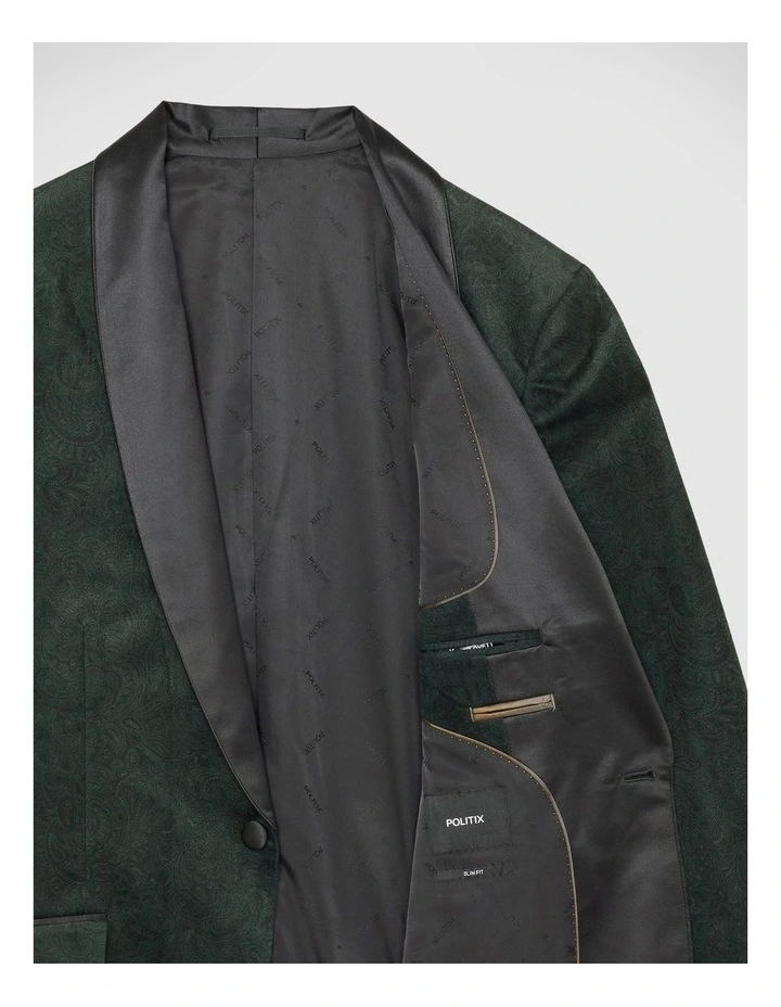 Lovett Velvet Tuxedo Jacket in Emerald image 7