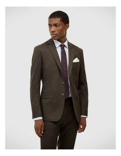 Aston Tailored Suit Jacket in Chocolate