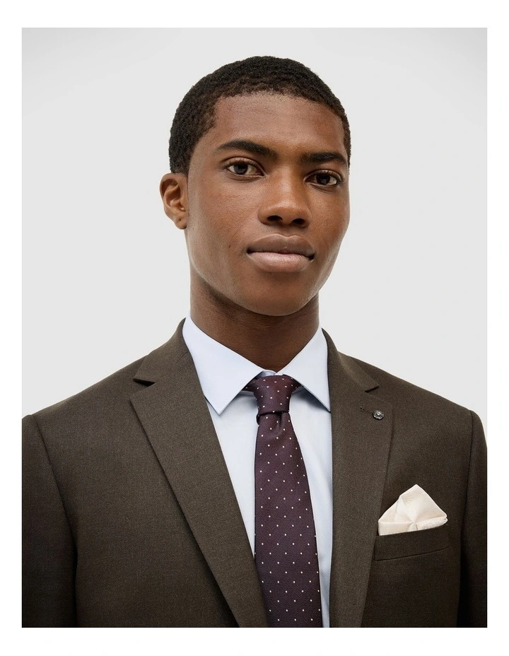 Aston Tailored Suit Jacket in Chocolate image 3