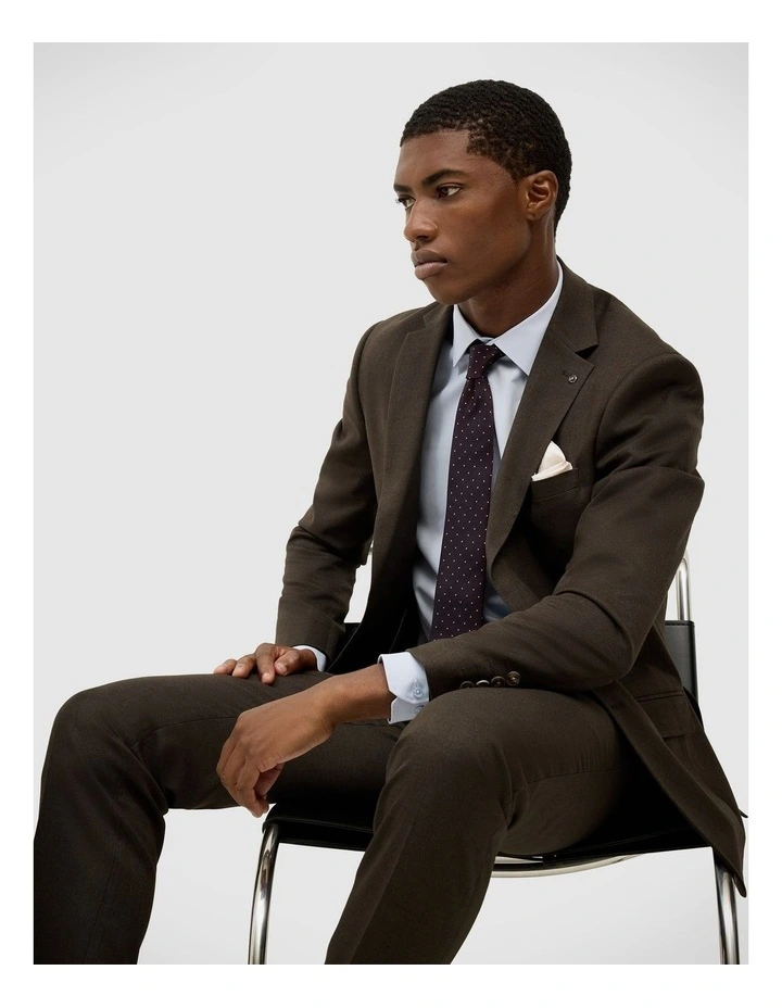 Aston Tailored Suit Jacket in Chocolate image 5