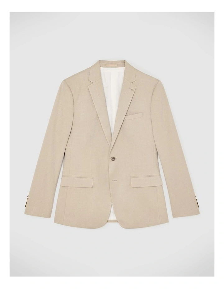 Aston Tailored Suit Jacket in Beige image 2