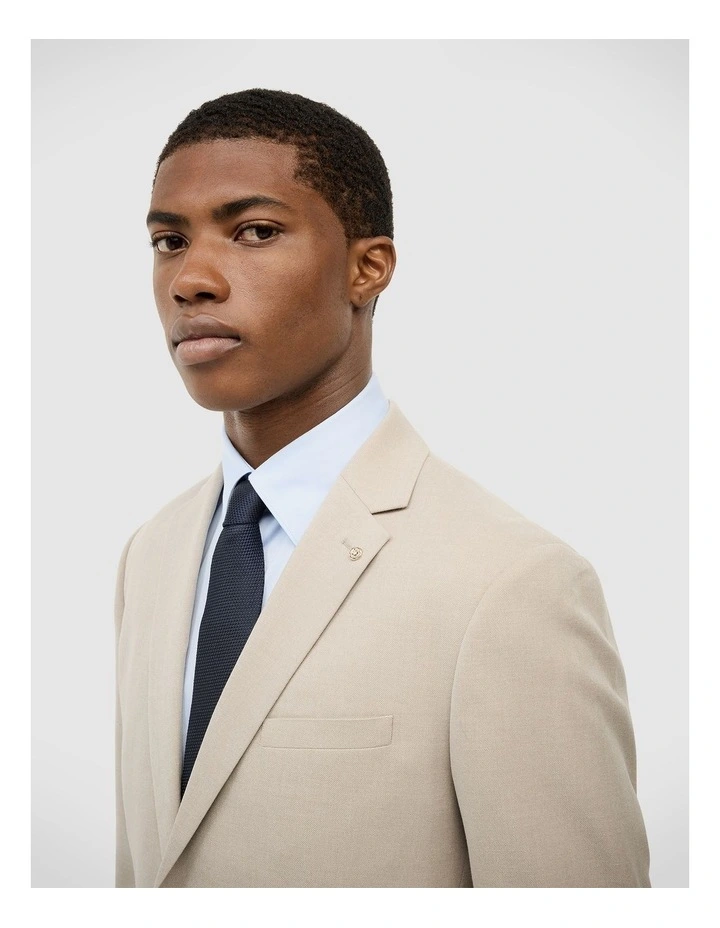 Aston Tailored Suit Jacket in Beige image 4