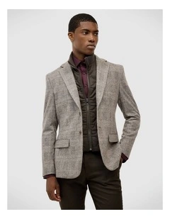 Benjamin Check Blazer With Removable Gilet in Chocolate