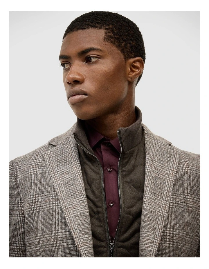 Benjamin Check Blazer With Removable Gilet in Chocolate image 3