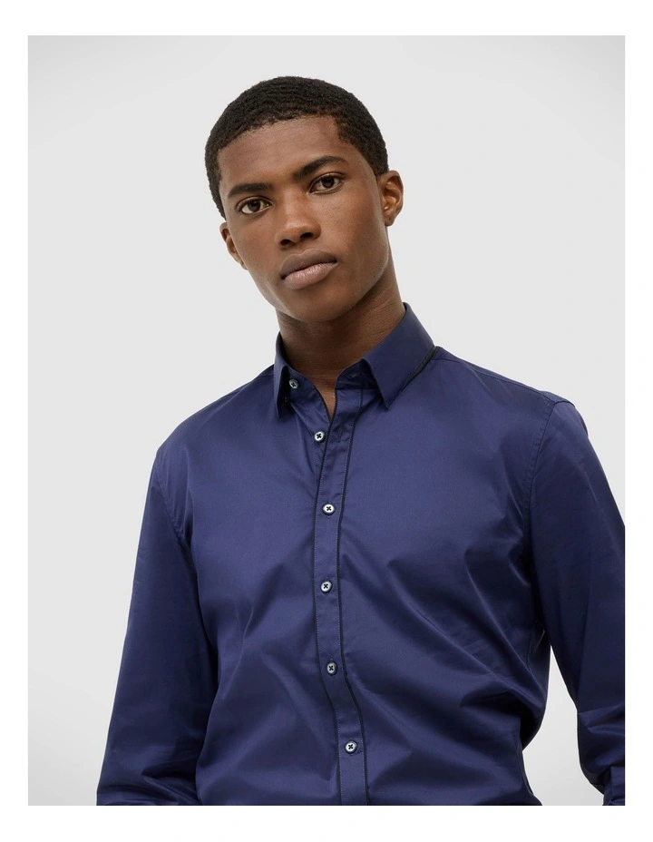 Pascal Long Sleeve Shirt in Navy image 3