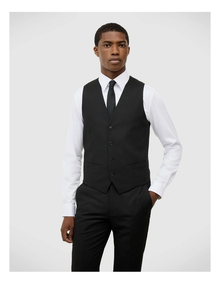 Marco Tailored Vest in Black image 1